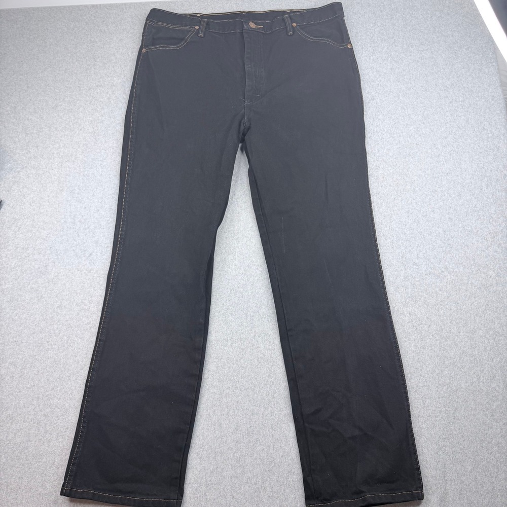 Wrangler Mens Regular Fit Straight Leg Jeans Dark Navy Blue Black 37x31